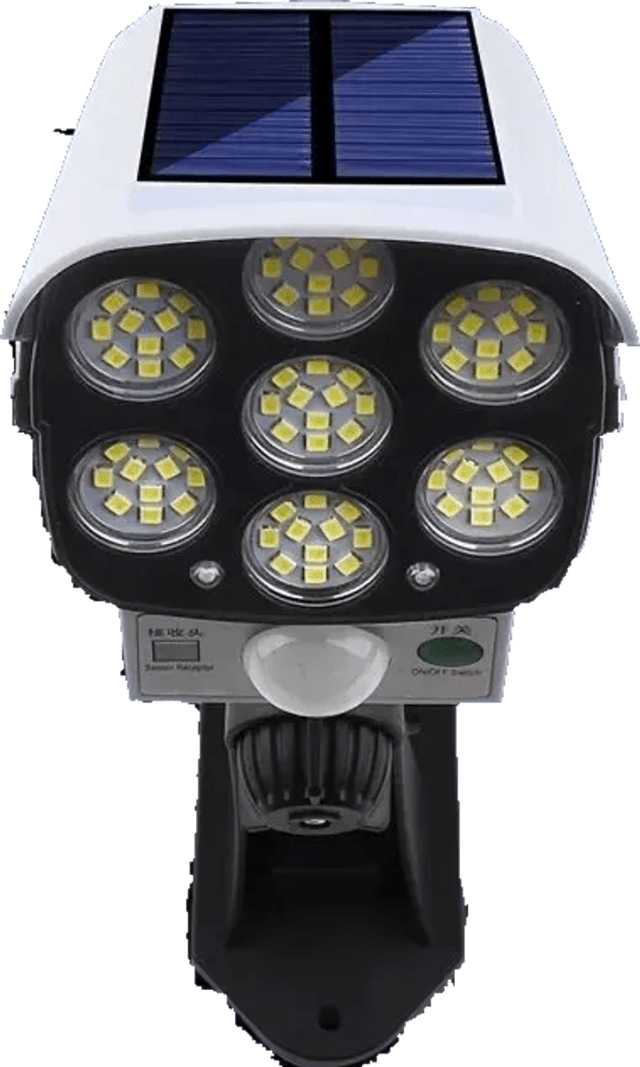 Foco Solar Tipo Cámara de Seguridad — 77 LED con Sensor de Movimiento