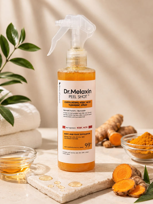 Peel Shot Dr. Melaxin, spray exfoliante corporal con ácido kójico y cúrcuma, 200 ml