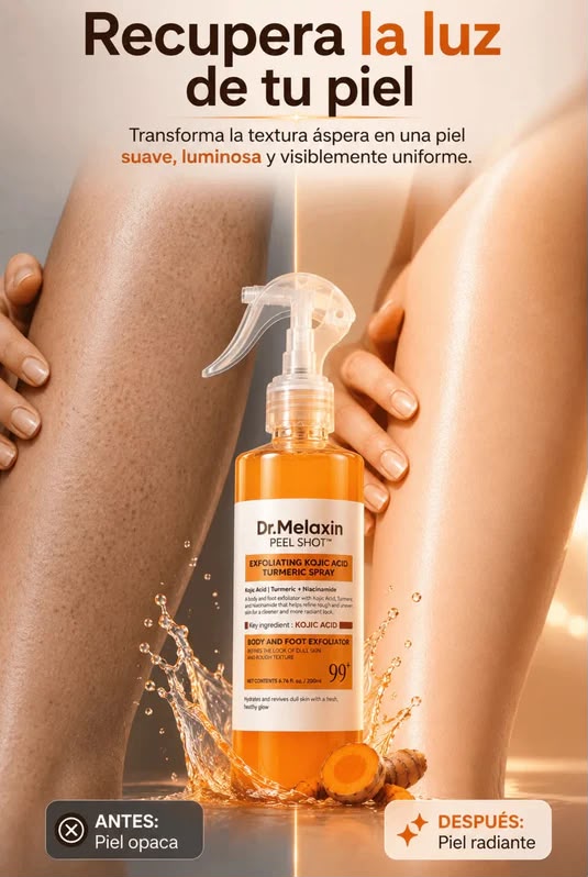 Peel Shot sobre piernas: transforma la textura aspera en piel suave y uniforme